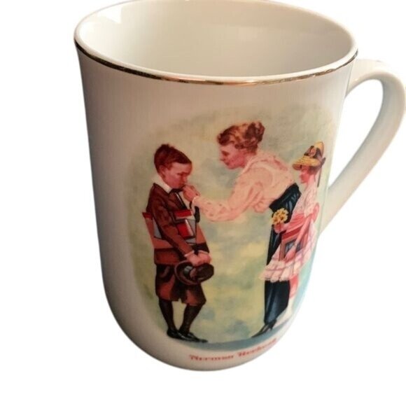 Norman Rockwell "The First Day Of School" Ceramic Mug 3.5" - Picture 1 of 9